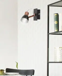 Nástěnná lampa 1X50W GU10 černá/měděná BEZ ŽÁROVKY Markus