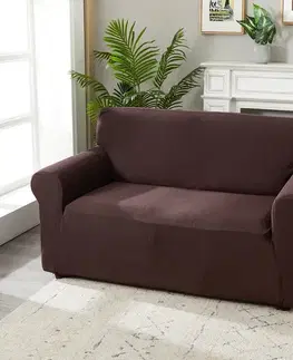 4Home Napínací potah na dvojkřeslo Magic clean tmavě hnědá, 145 - 185 cm