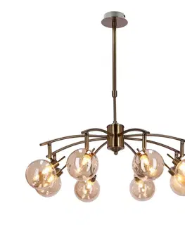Závěsná lampa Lentini patina 8x40w g9 jantarové stínidlo