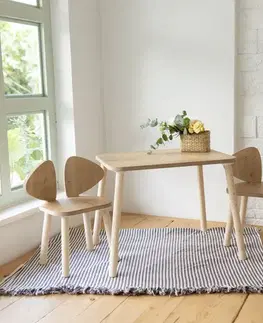Kid's Table Set Mickey Two Chair Set - Brown