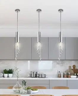 Stropní závěsné svítidlo chromové teplé LED + GU10 Duero