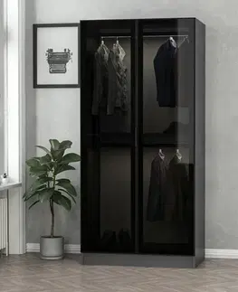 Šatní skříň Kale Glass Anthracite - 190