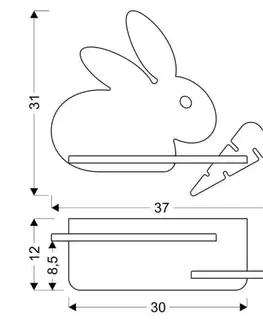 Dětská nástěnná lampička RABBIT LED Candellux