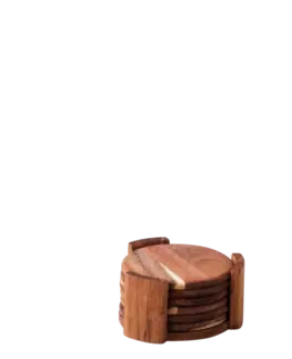 Podložky ve stojanu set 7 ks o 11,8 cm – FLOW Wooden - 593717