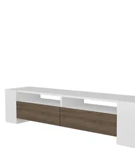 TV stolek Sosruko - White, Walnut