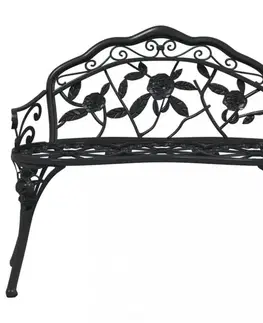 Zahradní lavice 100 cm litý hliník Dekorhome