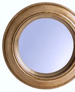 Estila Luxusní art deco kulaté nástěnné zrcadlo Manisa se zlatým rámem a vzorem 81 cm