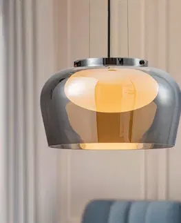 Lampa wisząca Insieme 38 szklana nad stół do salonu z dymionym kloszem