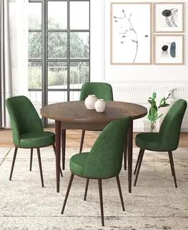 Dining Table & Chairs Set (5 Pieces) Tor - Baroque, Khaki