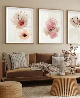 Dekorativní rámovaný obraz z MDF (3 kusy) Huhu205 - 50 x 35
