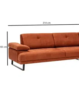 Rohová sedací souprava Mustang Large Right - Orange