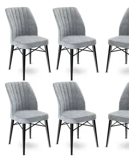 Sada židlí (6 kusů) Flex - Grey, Black