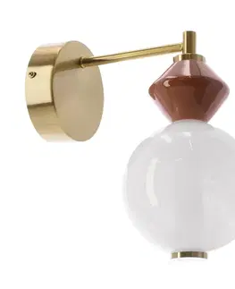 FLORES lampa kinkiet mosiężny+brązowy 7W LED 3000K klosz biały