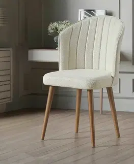 Sada jídelních židlí Rubi Cream and Walnut, 2 ks, 2 ks