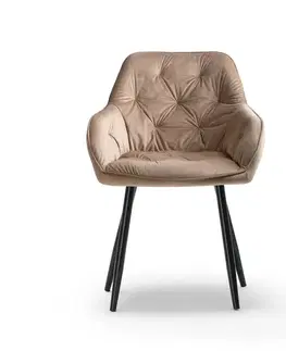 Jídelní židle BUTTON LOUNGE béžová, 2 ks