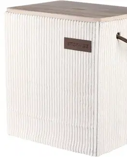 Autronic Sada 5 látkových úložných boxů, krémová