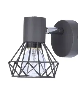 Nástěnná lampa Verve s jedním šedým drátem 1X40W E14