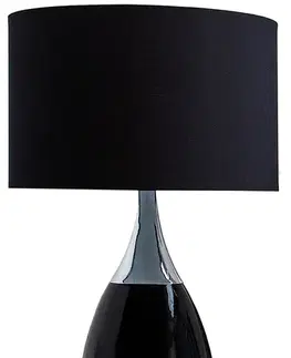 Estila Moderní stylová stolní lampa Carla 60cm černá