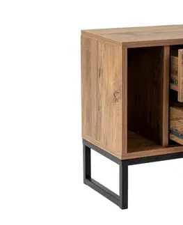 Noční stolek Glimmer - Atlantic Pine, Black