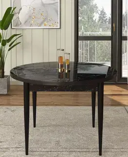 Jídelní stůl Rox - Black Marble, Black