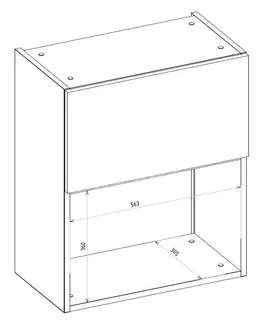 ArtExt Kuchyňská skříňka horní pro mikrovlnnou troubu ESSEN | W2MK 60 Barva korpusu: Dub artisan