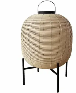 Solární ratanová lampa LF05, přírodní, S
