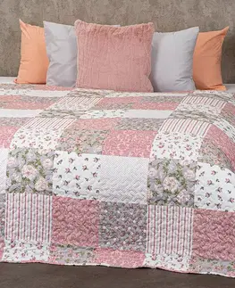4Home Přehoz na postel Pink Rose Patchwork, 220 x 240 cm