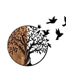 Dekorativní dřevěný doplněk na zeď Tree And Birds - 322