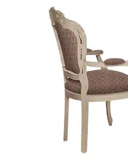 Estila Klasická luxusní čalouněná jídelní židle Clasica z masivního dřeva s rustikálním zdobením 103cm