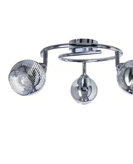 Spirálová stropní lampa 3X10W E14 LED chrom FORT