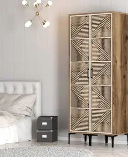 Šatní skříň Kumsal PP - Walnut, Cream