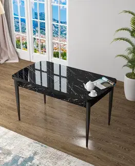 Jídelní stůl Zen - Black Marble, Black