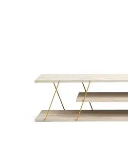 TV stolek Canaz - Gold, Travertine
