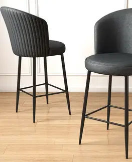 Sada barových židlí Uras Anthracite and Black, 2 ks, 2 ks