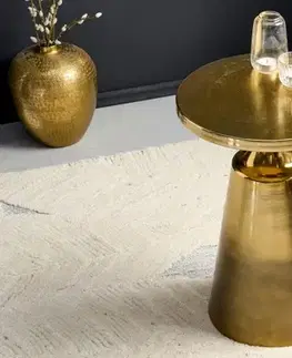 Estila Art deco kulatý příruční stolek Nalia zlaté barvy s konstrukcí z kovu 40cm