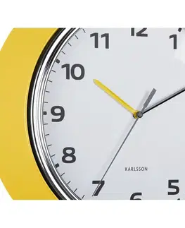 Karlsson 6006YE designové nástěnné hodiny žlutá, pr. 34 cm