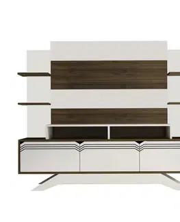 Televizní stěna Delpi Walnut and White