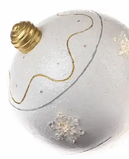 Vánoční LED dekorace Ball bílá, pr. 24 cm