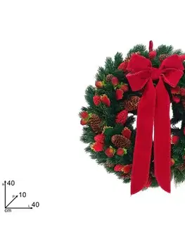 PROHOME - Věnec na dveře 40cm šišky