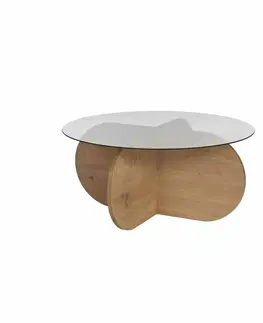Konferenční stolek Aeris Sapphire Oak s tmavým sklem