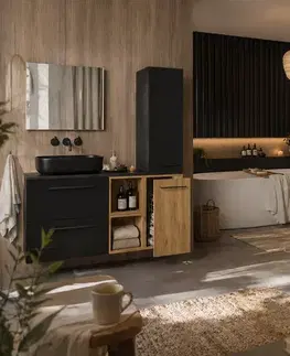 ArtDef Skříňka pod umyvadlo FERATA D80 2S/45 | černá 80 cm