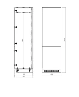 ArtExt Kuchyňská skříňka vysoká pro vestavnou lednici ESSEN | D14DL 60 207 Barva korpusu: Lava