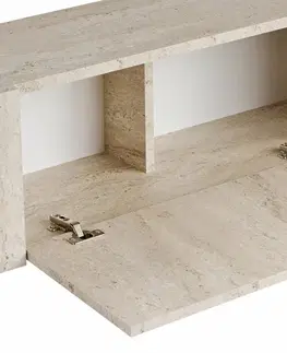 Televizní stolek Glamour - Travertine, Gold, 