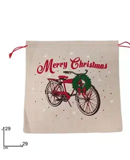 PROHOME - Taška vánoční 29x29cm Juta různé dekory