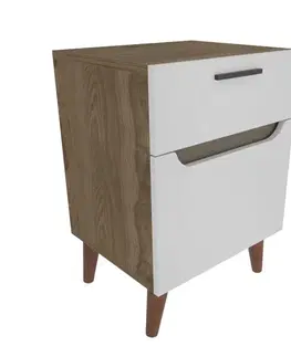 Noční stolek Losso - White, Oak