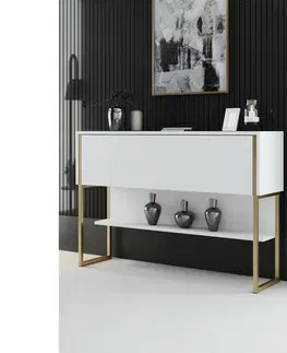 Komoda Luxe White and Gold