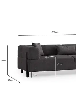Trojmístná pohovka Gio 3 Seater - Anthracite