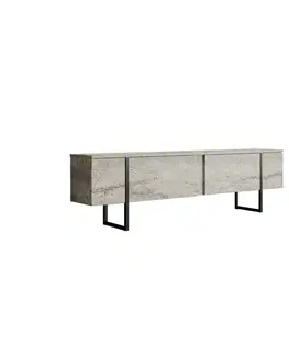 Televizní stolek Luxe Travertine and Black