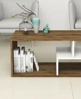 Konferenční stolek Arte White and Dark Walnut