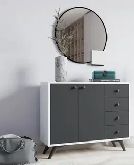 Víceúčelová skříňka Waga - White, Anthracite